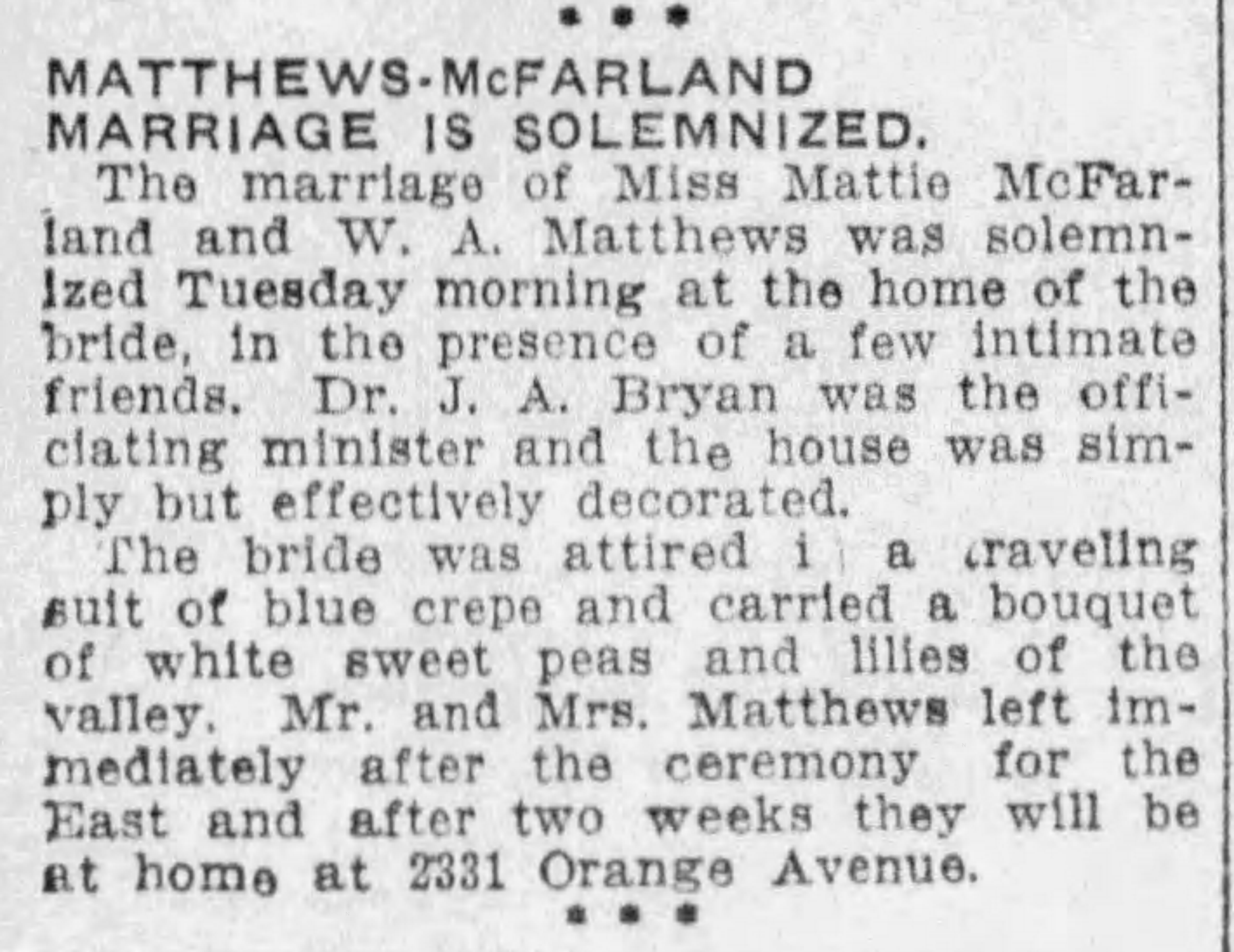 Mattie McFarland-W.A. Matthews